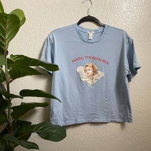 Forever 21 Cropped Graphic Tee Shirt